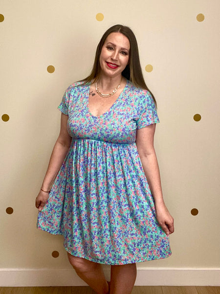 FINAL SALE Mint Floral Dress