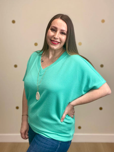FINAL SALE Mint Textured Top