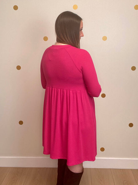 FINAL SALE Magenta Ribbed Dress