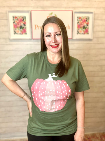 FINAL SALE Blush Dotted Pumpkin Tee