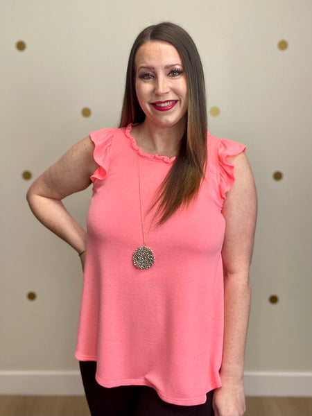Pink Ruffle Sleeve Top
