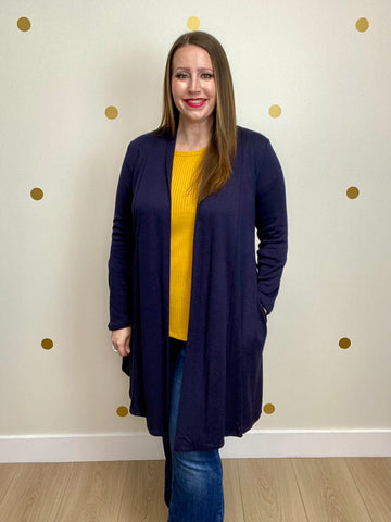 Navy Pocket Cardigan