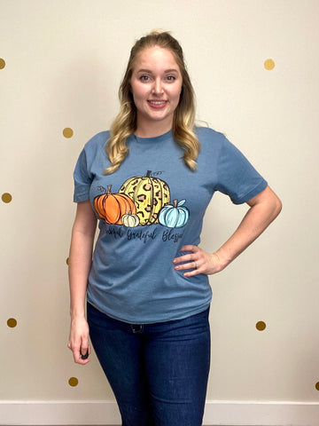 Thankful Grateful Blessed Pumpkin Tee