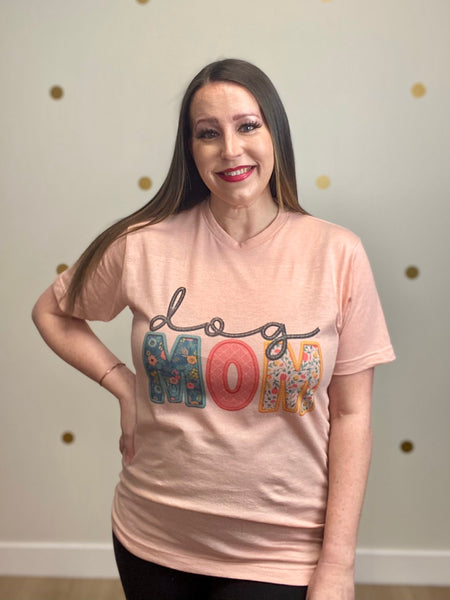 Peach Dog Mom Tee