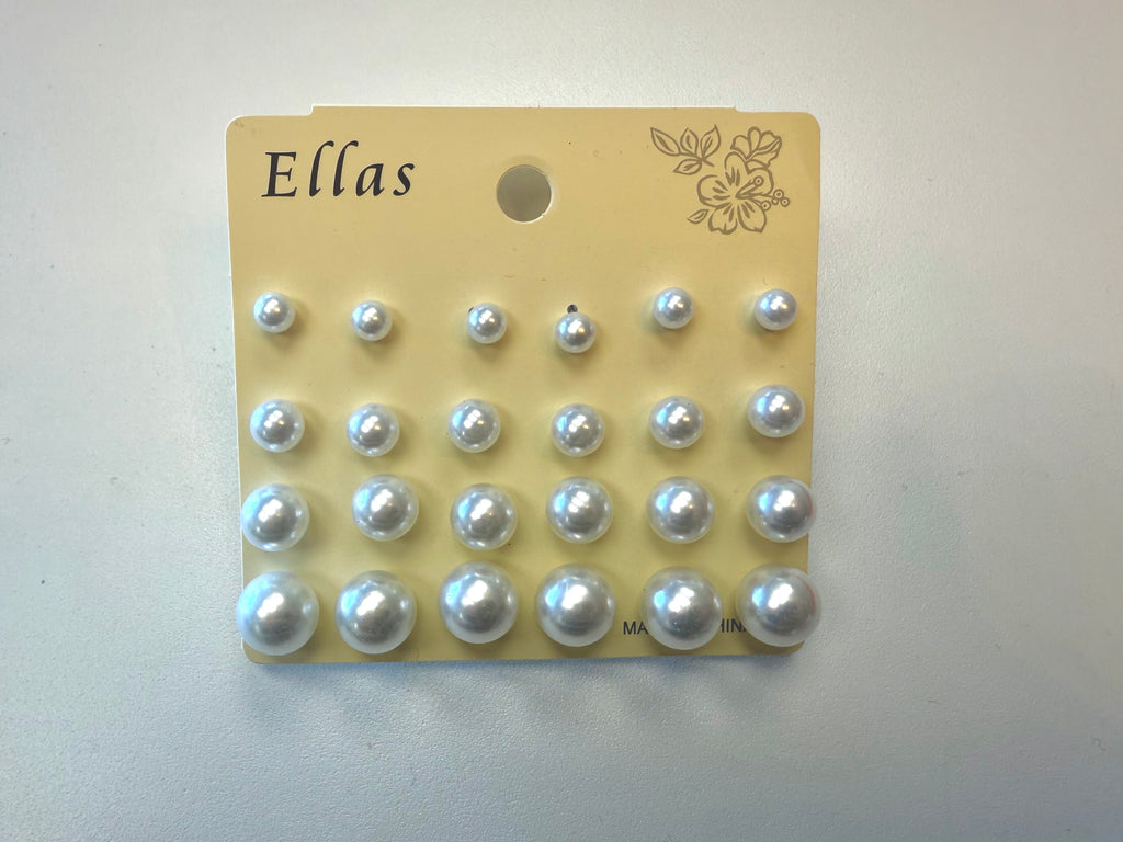 FINAL SALE White Pearl Earring Set