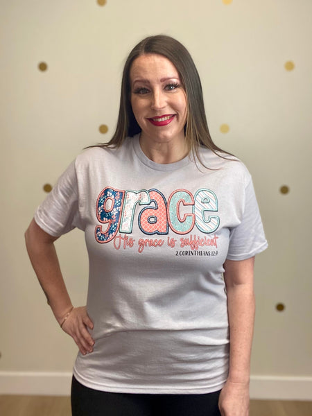 Silver His Grace is Sufficient Tee