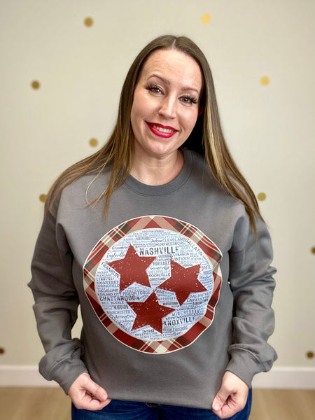 FINAL SALE Charcoal Plaid Tristar Cities Sweatshirt