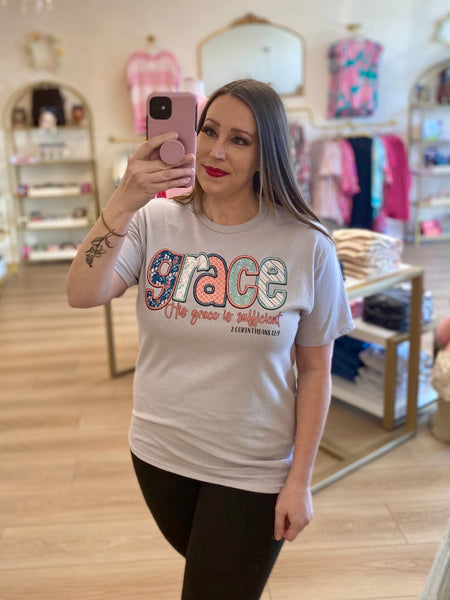 Silver His Grace is Sufficient Tee