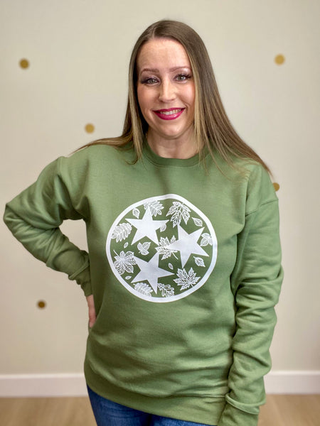 FINAL SALE Olive Autumn Tristar Sweatshirt