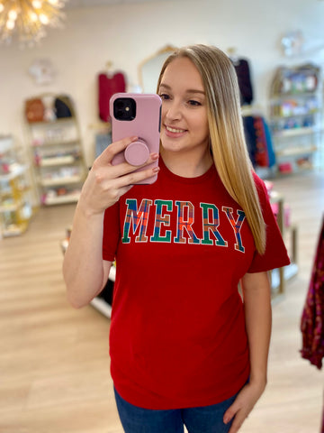 FINAL SALE Merry Plaid Tee