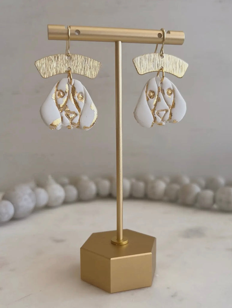 Smokey Gold & White Earrings