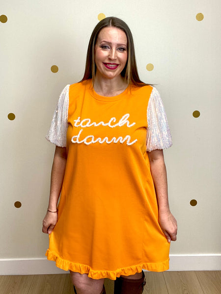 Umgee Orange Touch Down Detail Dress