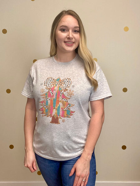 FINAL SALE Colorful Bow Christmas Tree Tee