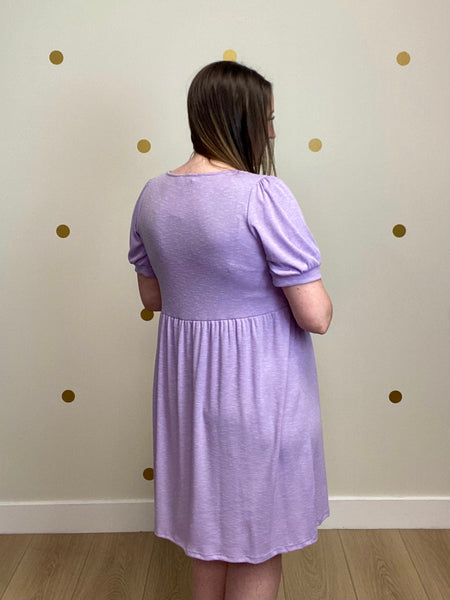 FINAL SALE Lilac Two Toned Ribbed Dress