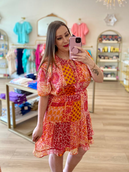 FINAL SALE Umgee Pink Multi Print Dress