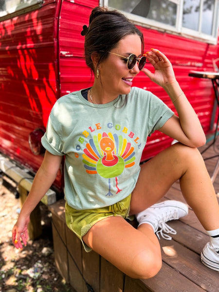 Multicolor Gobble Turkey Tee