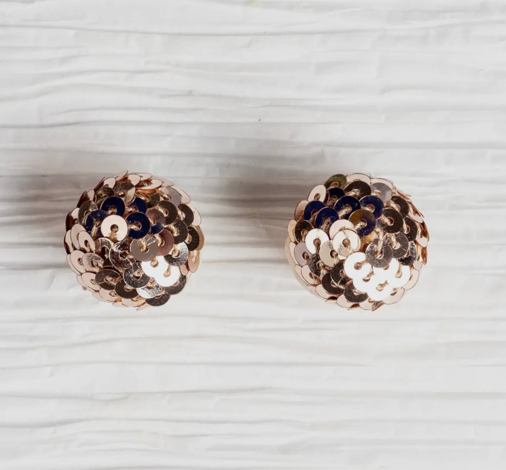 Sparkle in Your Eyes Rose Gold Sequins Stud