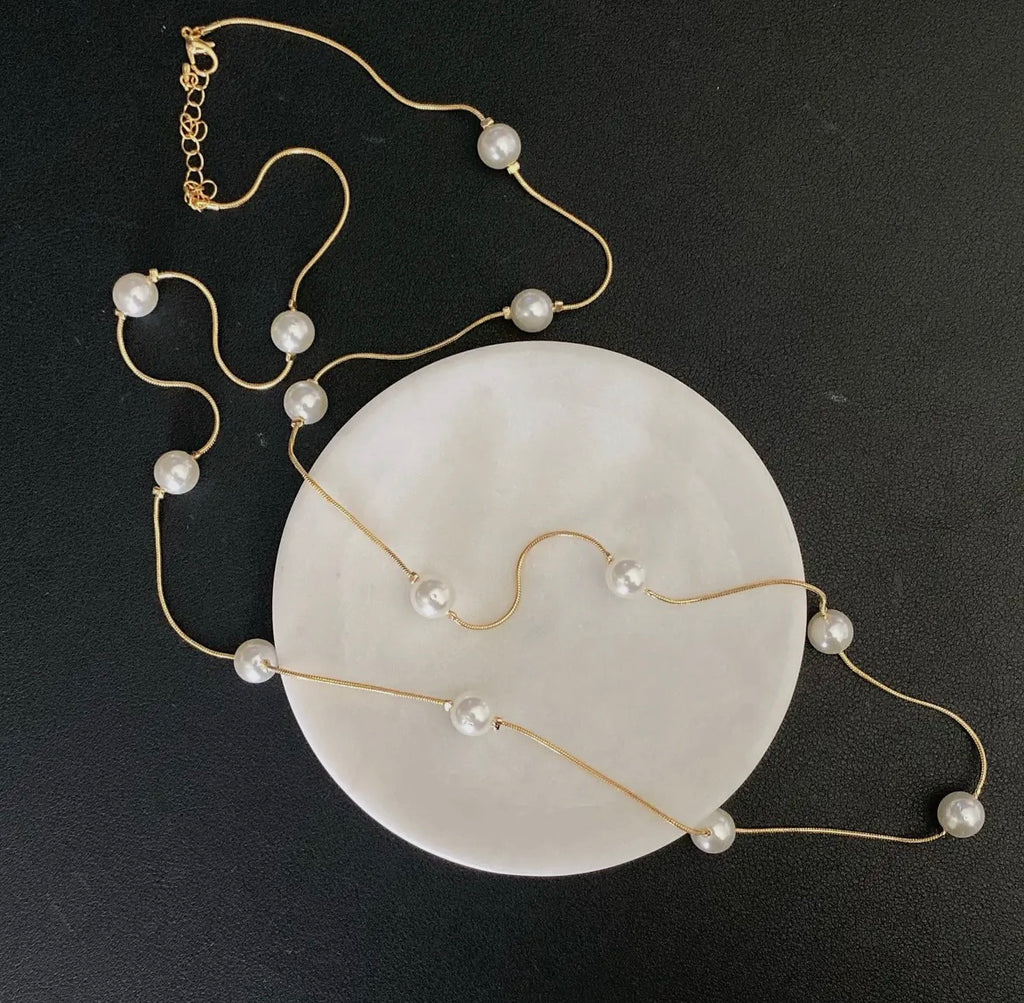 Gold Pearl Necklace