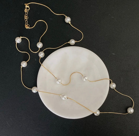 Gold Pearl Necklace