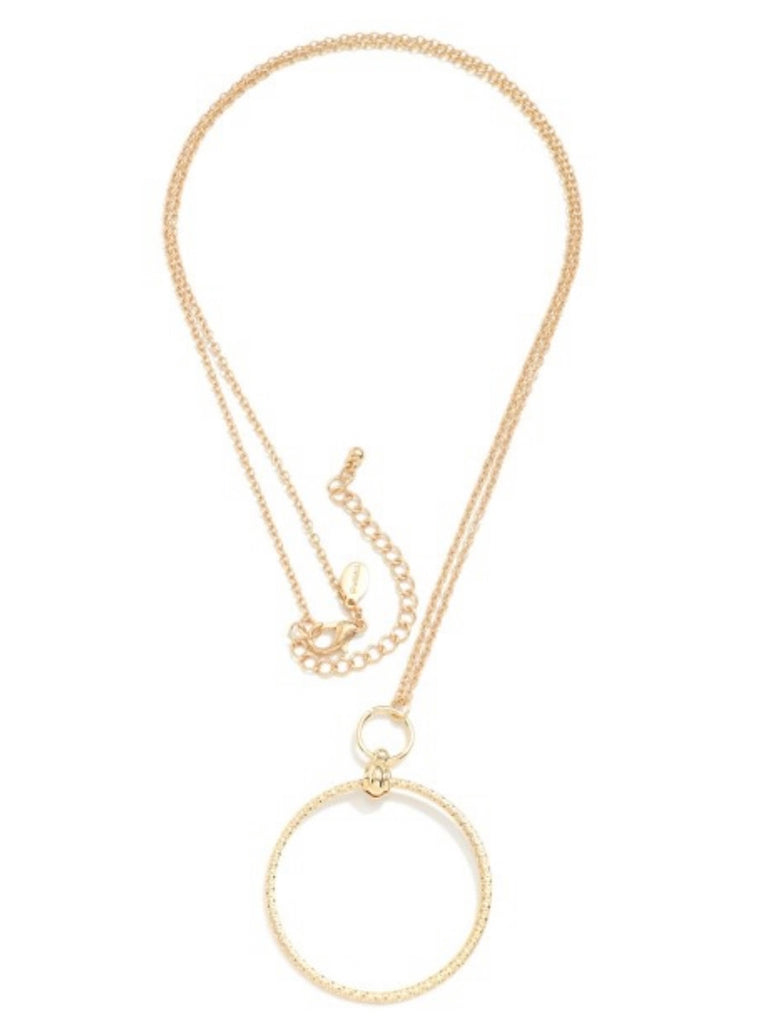 Gold Circular Pendant Necklace