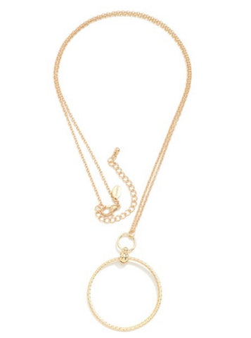 Gold Circular Pendant Necklace