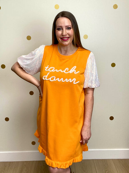 Umgee Orange Touch Down Detail Dress