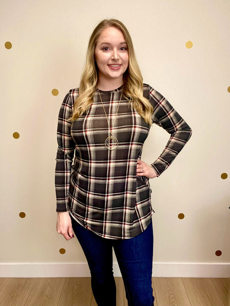 FINAL SALE Charcoal Plaid Tunic