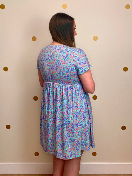 FINAL SALE Mint Floral Dress