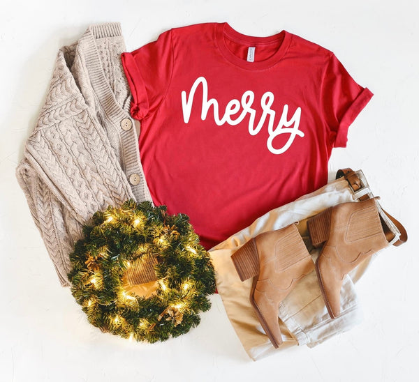 FINAL SALE Red Merry Tee
