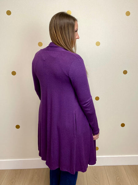 Eggplant Pocket Cardigan