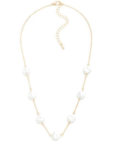 Gold & Pearl 16 Inch Necklace