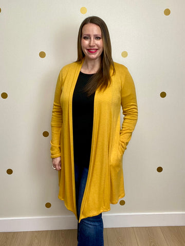 Mustard Pocket Cardigan