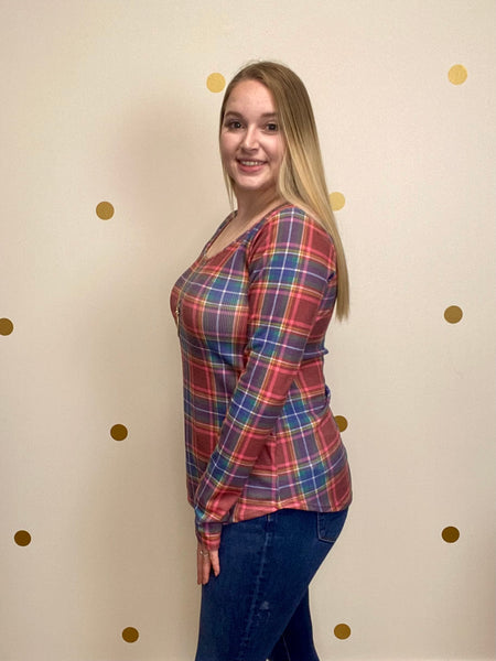 Multicolor Plaid Top