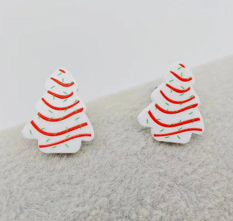 Christmas Tree Cake Earrings