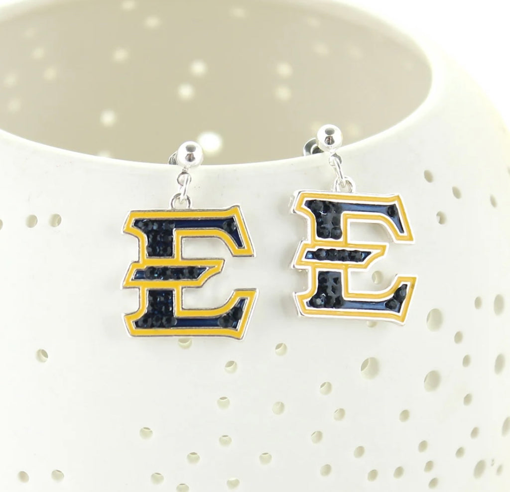 ETSU Crystal Logo Earrings