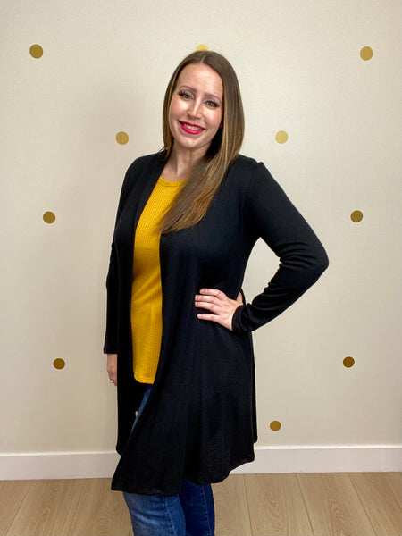 Black Pocket Cardigan