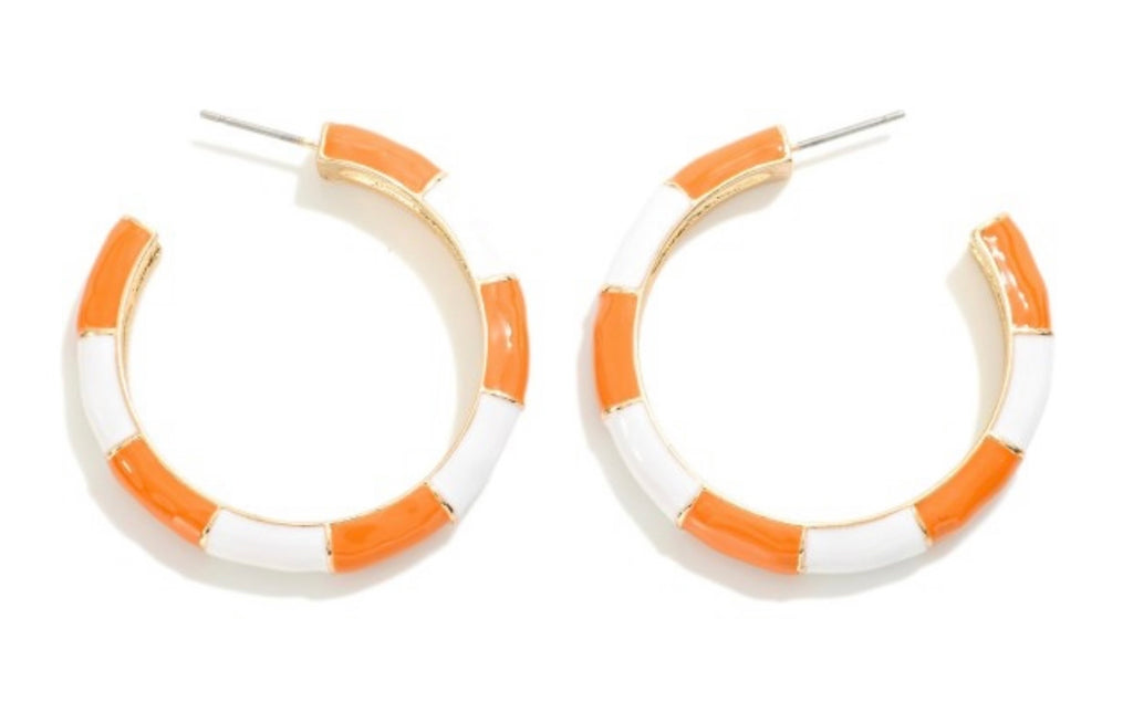 Orange & White Gameday Hoops