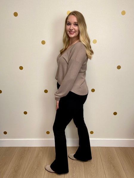Black High Waisted Flare Pants