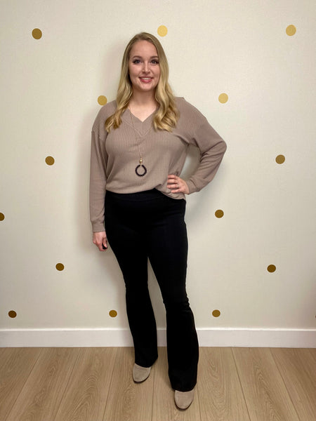 Black High Waisted Flare Pants