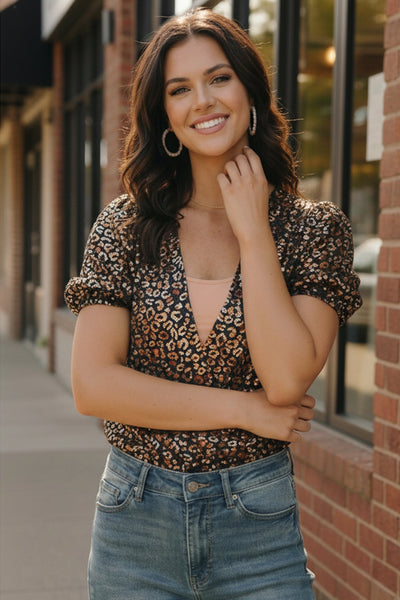 Midnight Leopard Shimmer Bodysuit - Online Only!