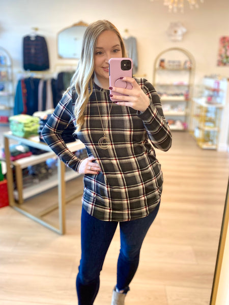 FINAL SALE Charcoal Plaid Tunic