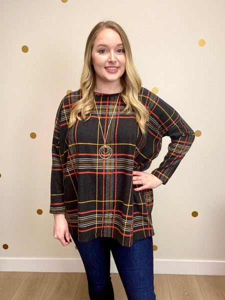 FINAL SALE Black Plaid Tunic