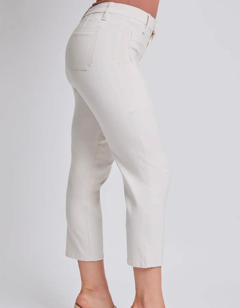 Cream Hyperstretch High Rise Crop Pant