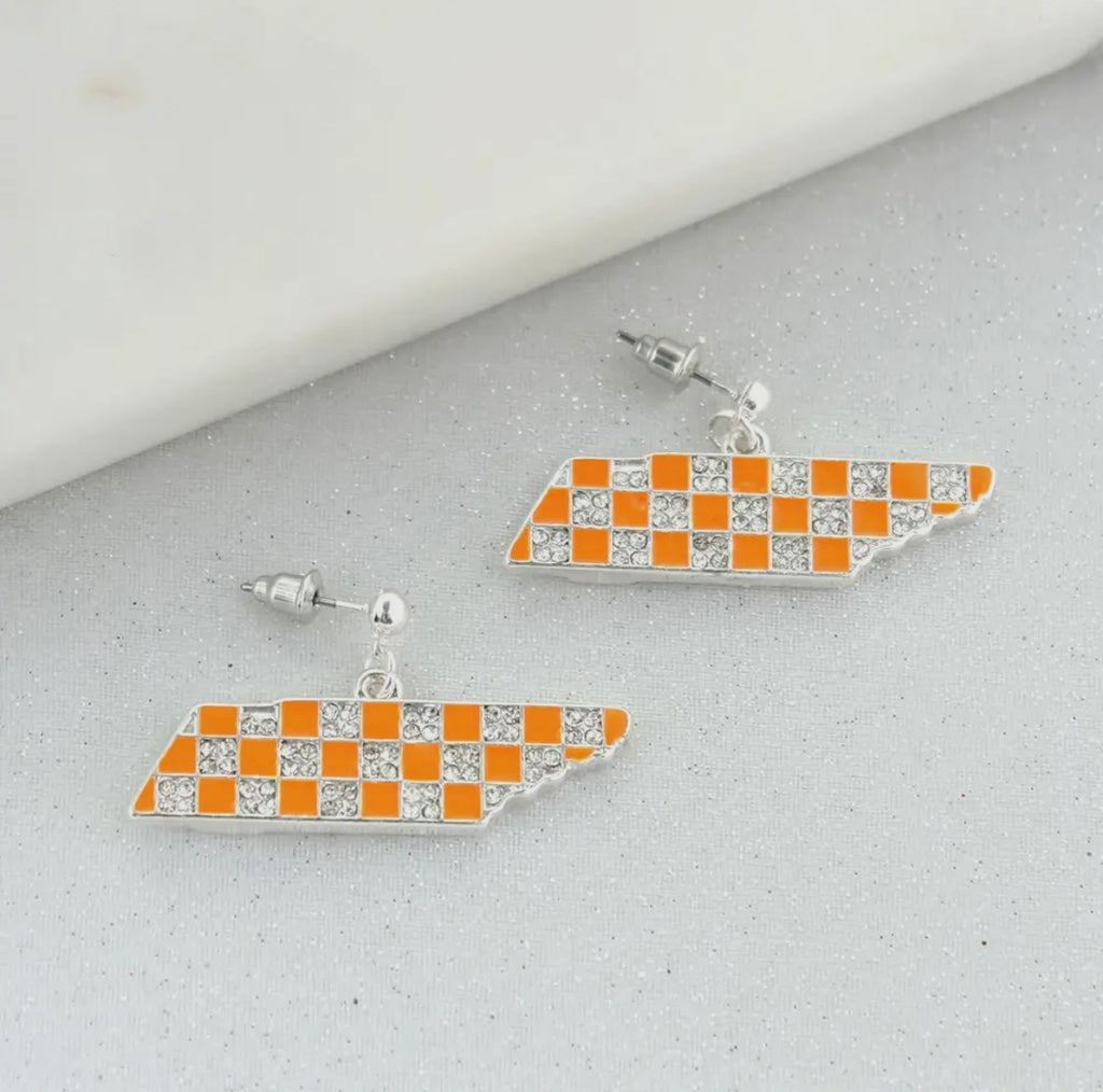Tennessee Crystal Checkered Earrings