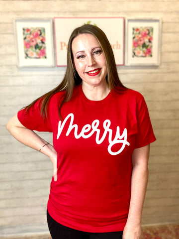 FINAL SALE Red Merry Tee