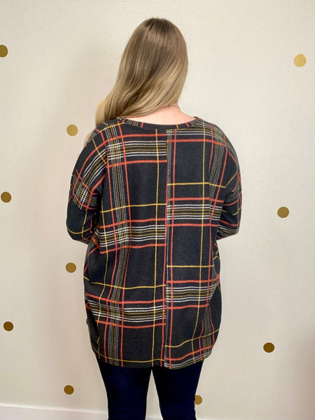 FINAL SALE Black Plaid Tunic