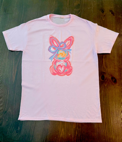 FINAL SALE Pink Multicolor Bunny Tee