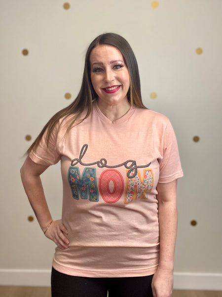 Peach Dog Mom Tee