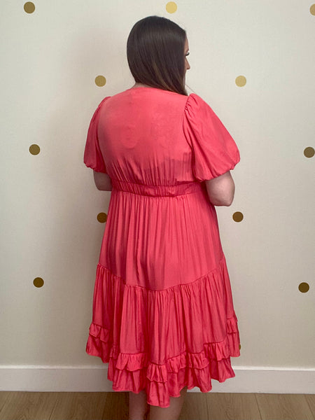 FINAL SALE Umgee Coral Tiered Dress
