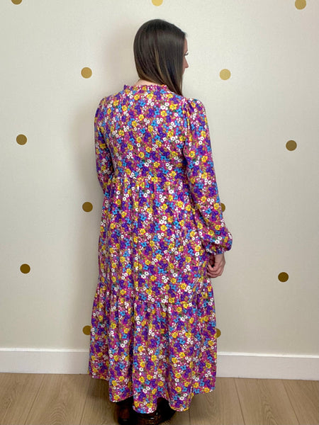 FINAL SALE Fuchsia Floral Pocket Dress